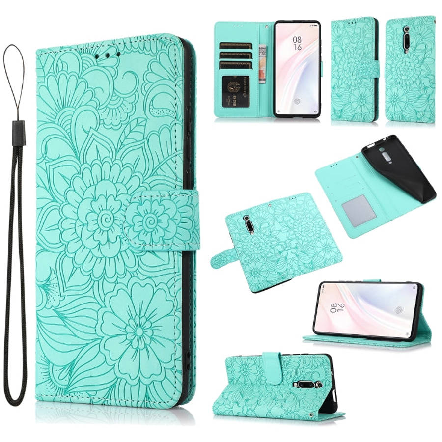 Skin Feel Embossed Sunflower Horizontal Flip Leather Case with Holder & Card Slots & Wallet & Lan...