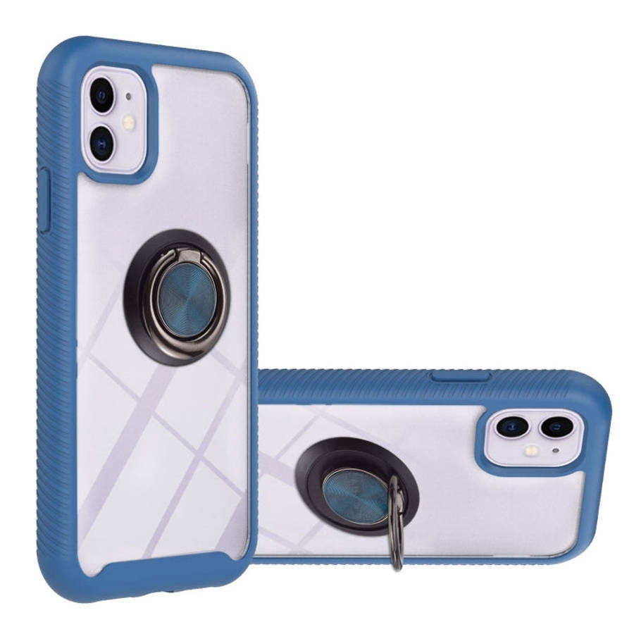 Starry Sky Solid Color Series Shockproof PC + TPU Protective Case with Ring Holder & Magnetic Fun...