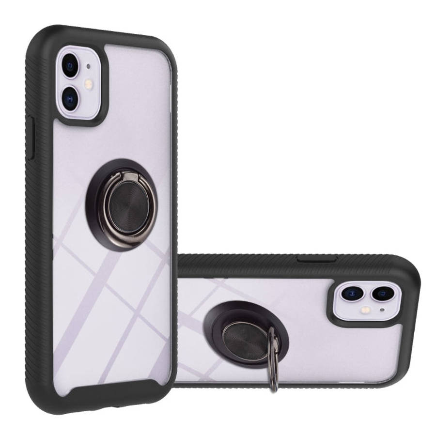 Starry Sky Solid Color Series Shockproof PC + TPU Protective Case with Ring Holder & Magnetic Fun...