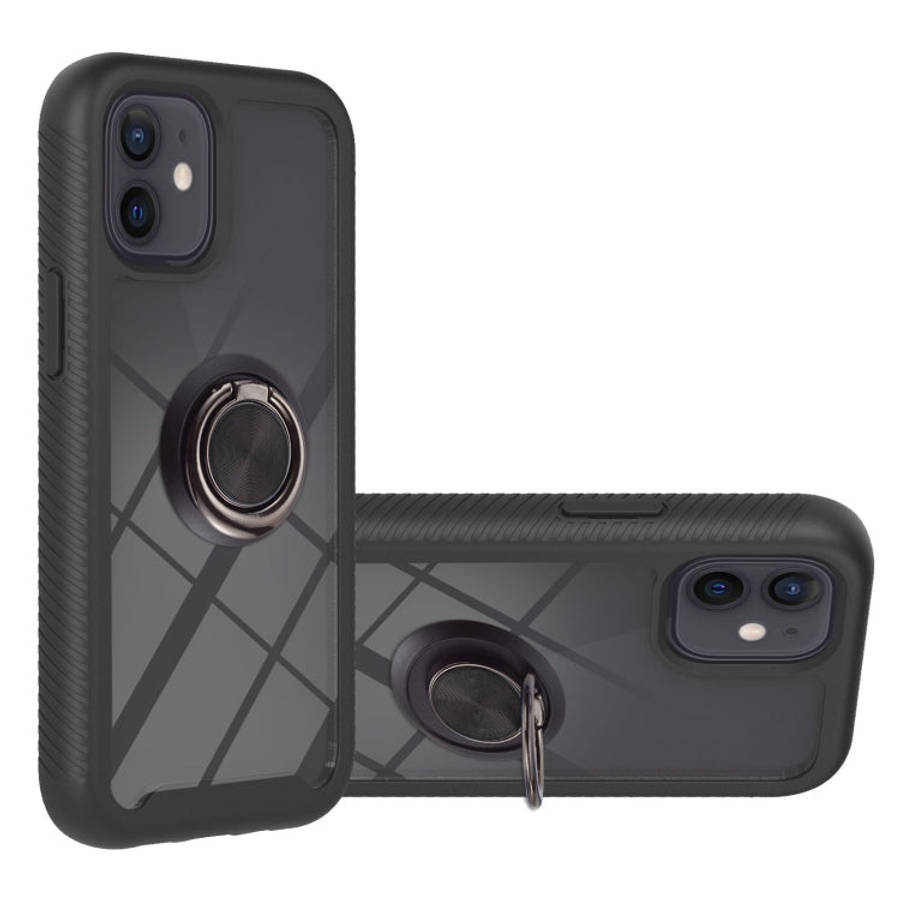 Starry Sky Solid Color Series Shockproof PC + TPU Protective Case with Ring Holder & Magnetic Fun...