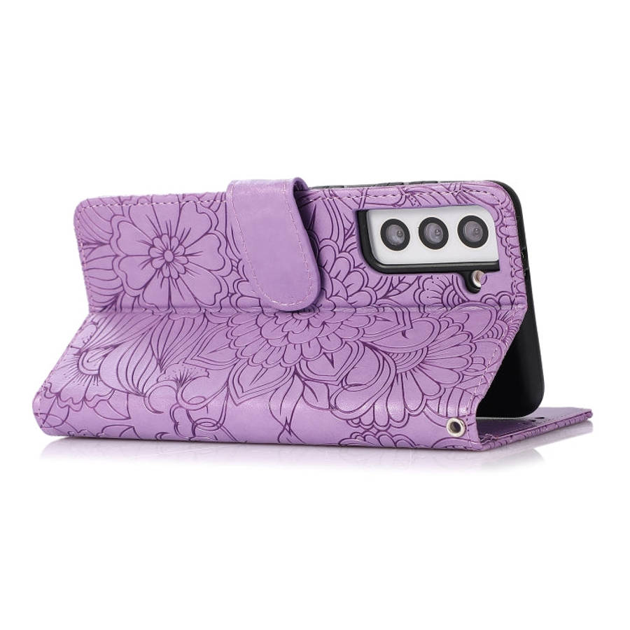 Skin Feel Embossed Sunflower Horizontal Flip Leather Case with Holder & Card Slots & Wallet & Lan...