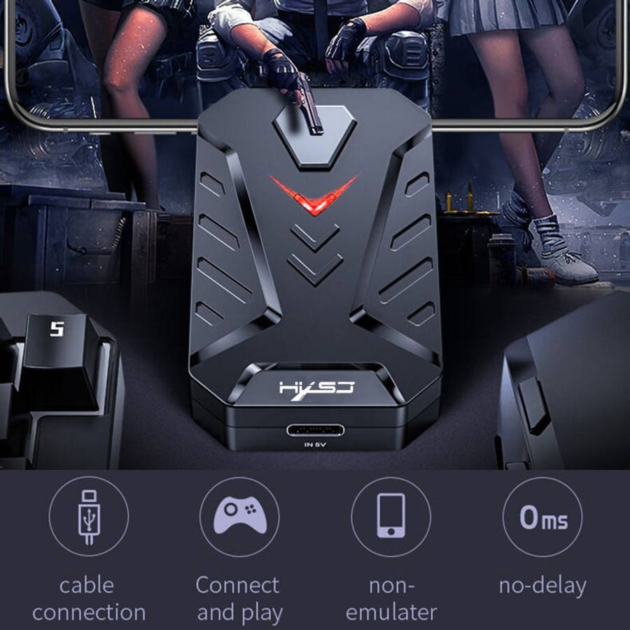 HXSJ P8+V100+A883 Keyboard Mouse Converter + One-handed Keyboard + Programming Gaming Mouse Set, ...