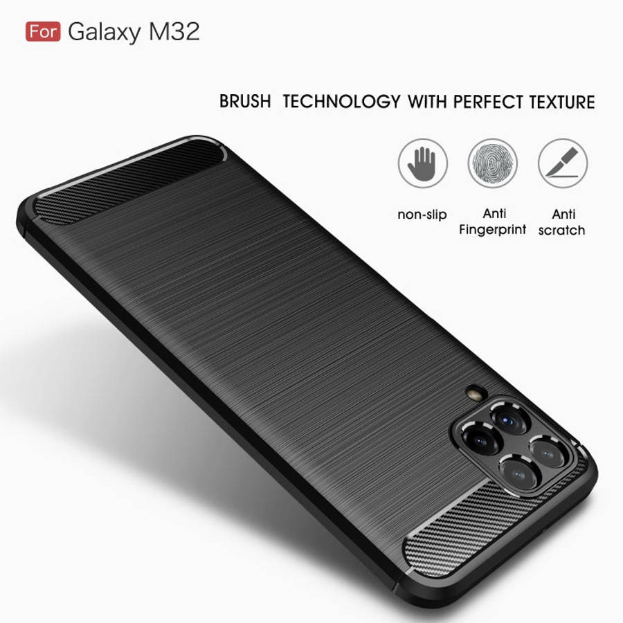 Brushed Texture Carbon Fiber TPU Case, For Samsung Galaxy M32 (india)