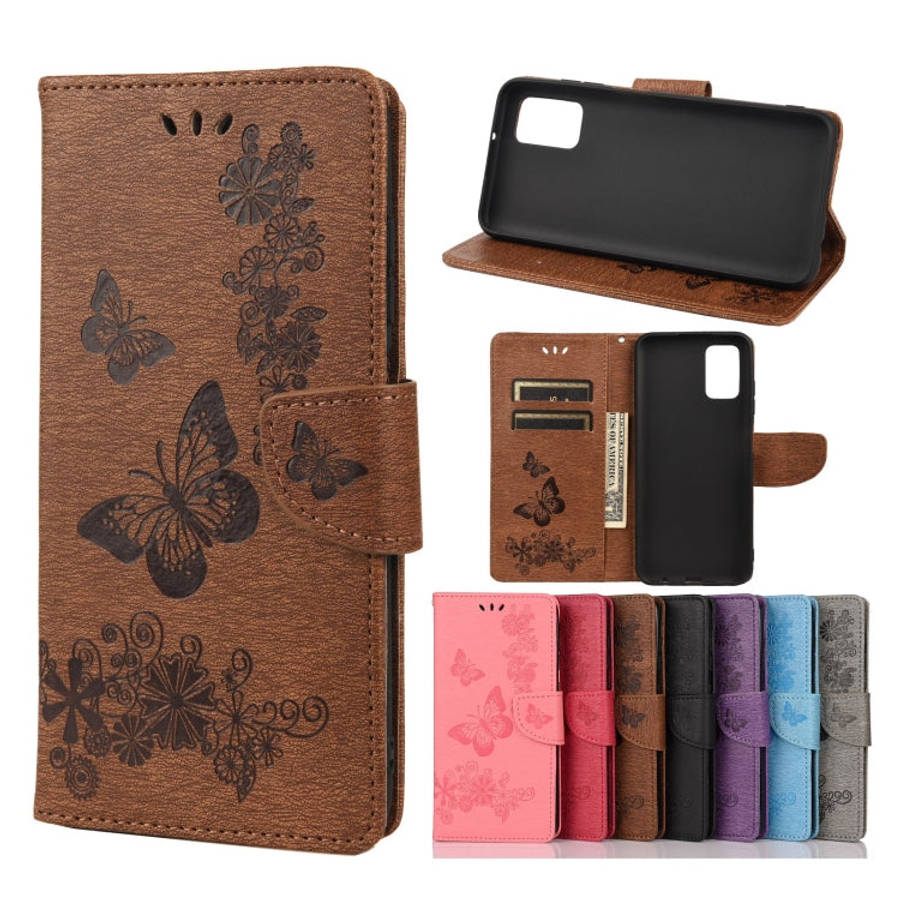 Vintage Embossed Floral Butterfly Pattern Horizontal Flip Leather Case with Card Slot & Holder & ...