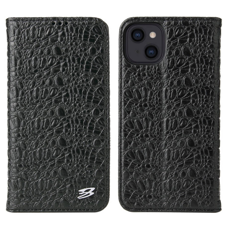 Fierre Shann Crocodile Texture Magnetic Horizontal Flip Genuine Leather Case with Holder & Card S...