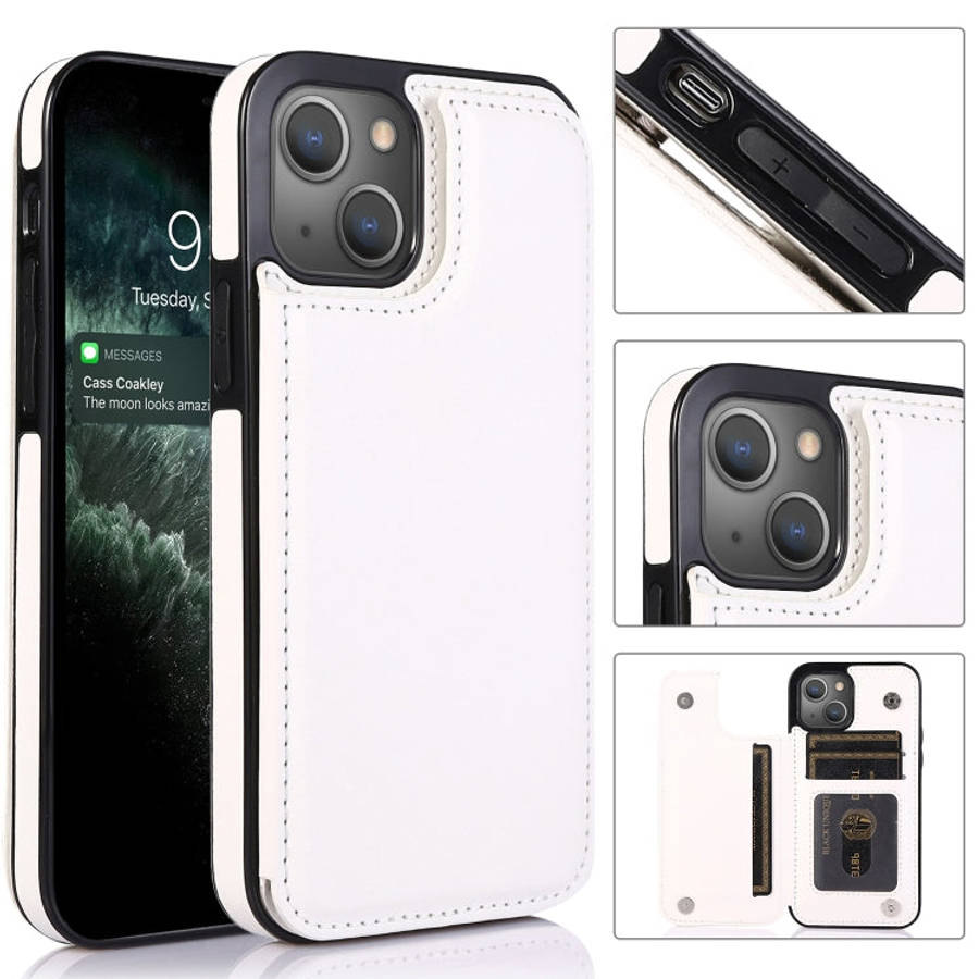 Double Buckle Shockproof PU Protective Case with Card Slots & Holder, For iPhone 13, For  iPhone ...