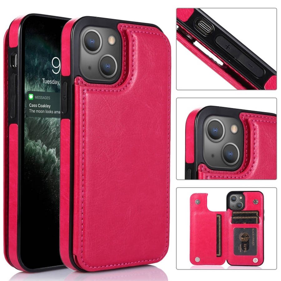Double Buckle Shockproof PU Protective Case with Card Slots & Holder, For iPhone 13, For  iPhone ...