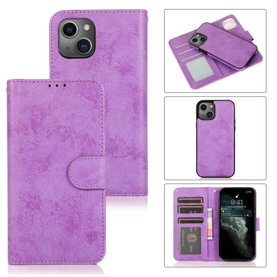 Retro 2 in 1 Detachable Horizontal Flip Leather Case with Card Slots & Wallet, For iPhone 13, For...