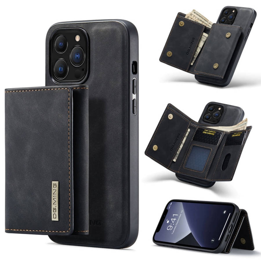 DG.MING M1 Series 3-Fold Multi Card Wallet + Magnetic Shockproof Case with Holder Function, For i...