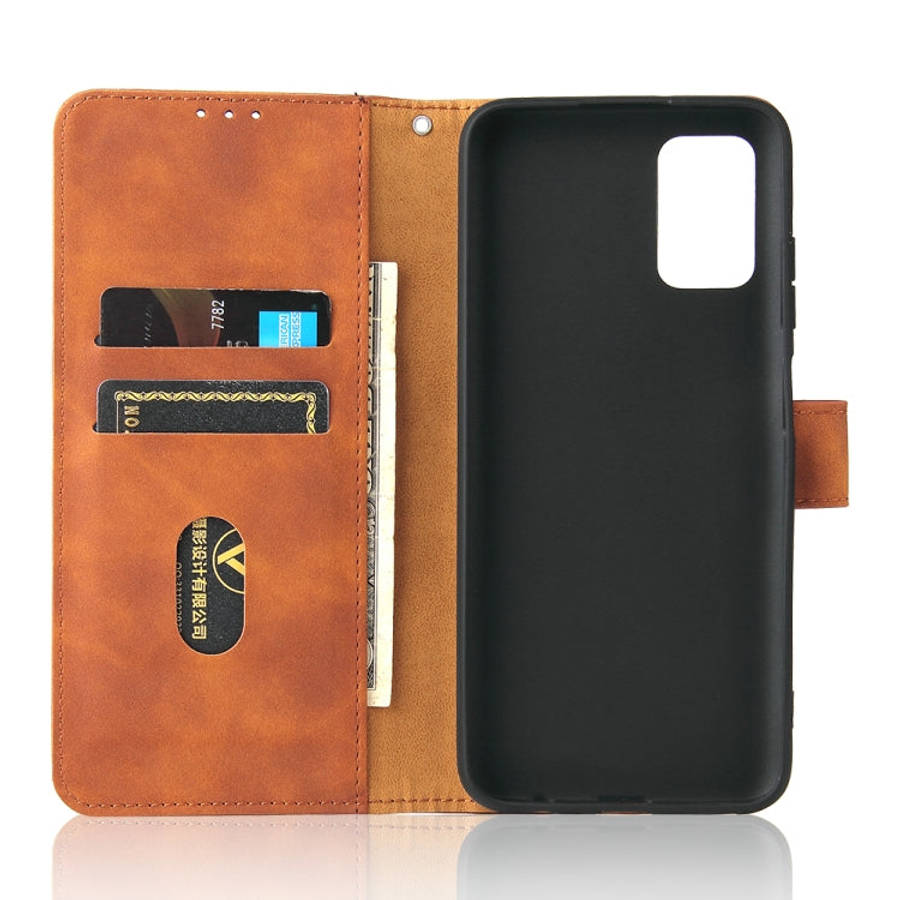 Solid Color Skin Feel Magnetic Buckle Horizontal Flip Calf Texture PU Leather Case with Holder & ...
