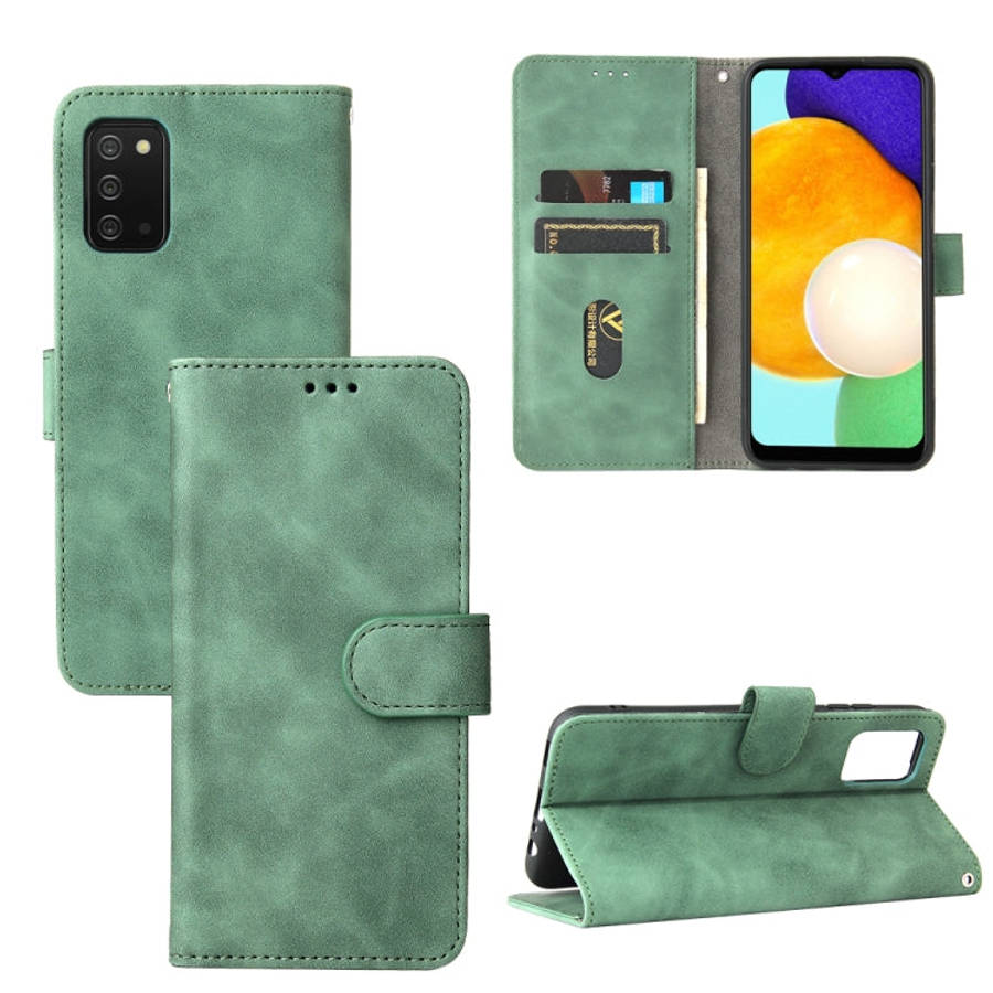 Solid Color Skin Feel Magnetic Buckle Horizontal Flip Calf Texture PU Leather Case with Holder & ...