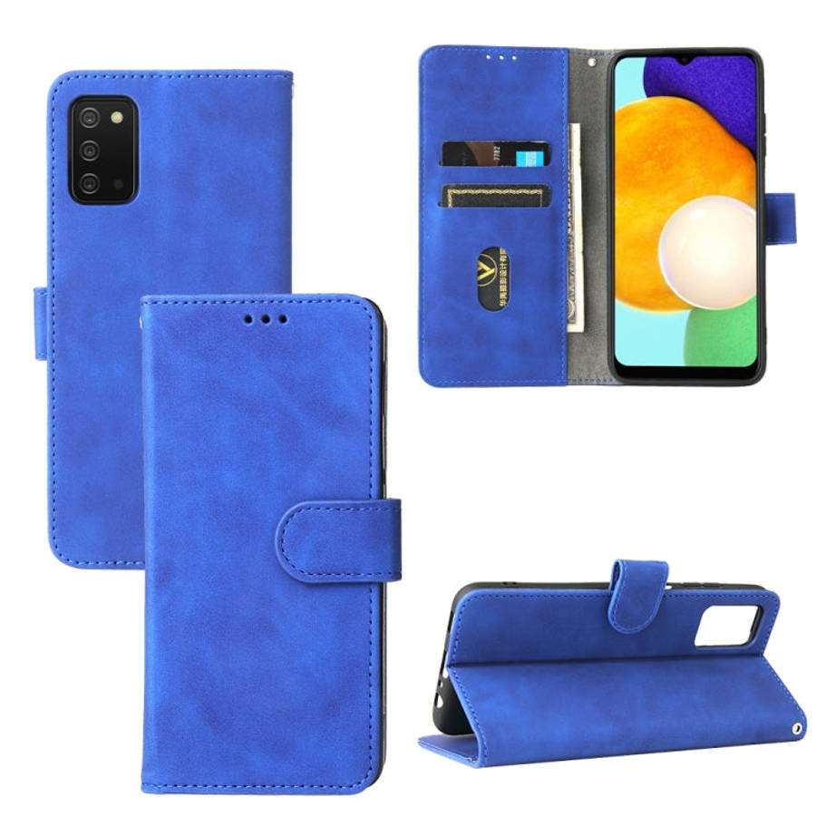 Solid Color Skin Feel Magnetic Buckle Horizontal Flip Calf Texture PU Leather Case with Holder & ...