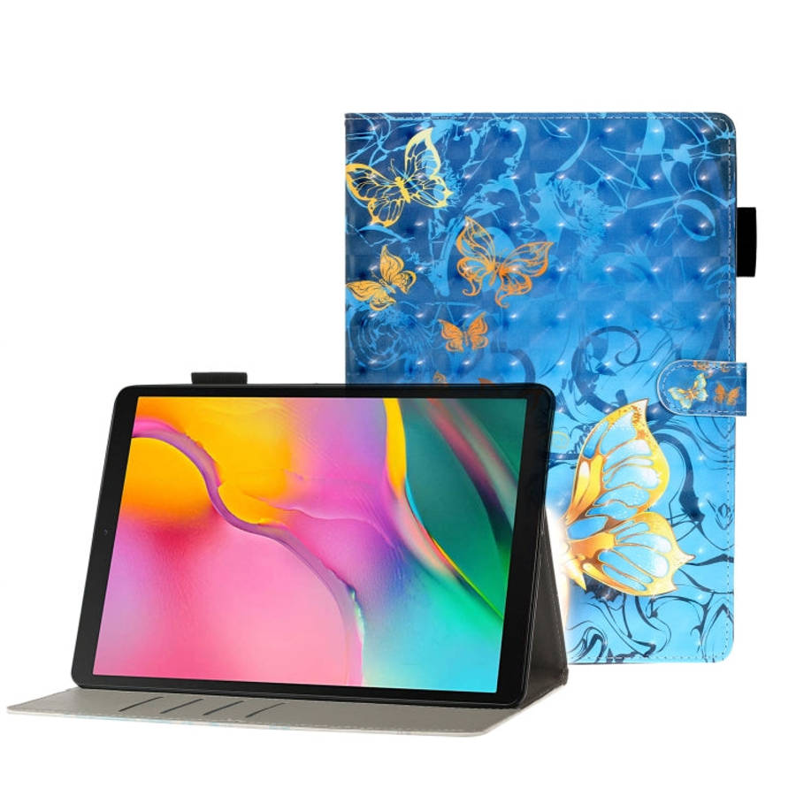 3D Embossing Pattern Horizontal Flip Leather Case with Holder & Card Slots & Wallet, For Galaxy T...