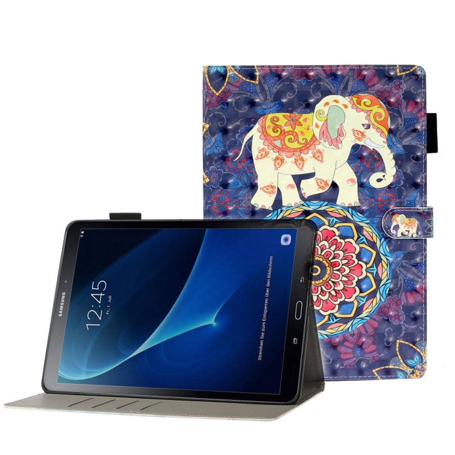 3D Embossing Pattern Horizontal Flip Leather Case with Holder & Card Slots & Wallet, For Galaxy T...