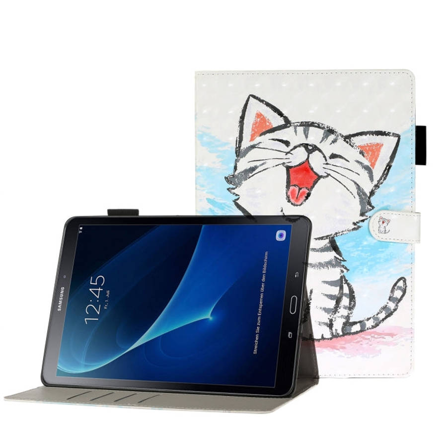 3D Embossing Pattern Horizontal Flip Leather Case with Holder & Card Slots & Wallet, For Galaxy T...