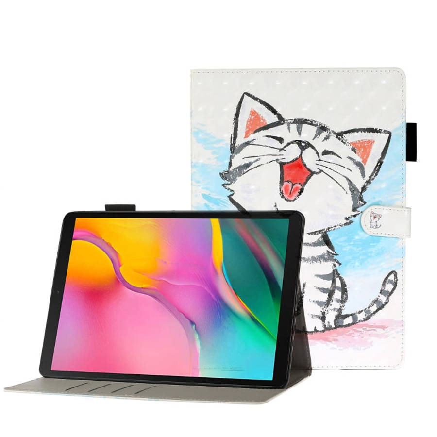 3D Embossing Pattern Horizontal Flip Leather Case with Holder & Card Slots & Wallet, For Galaxy T...