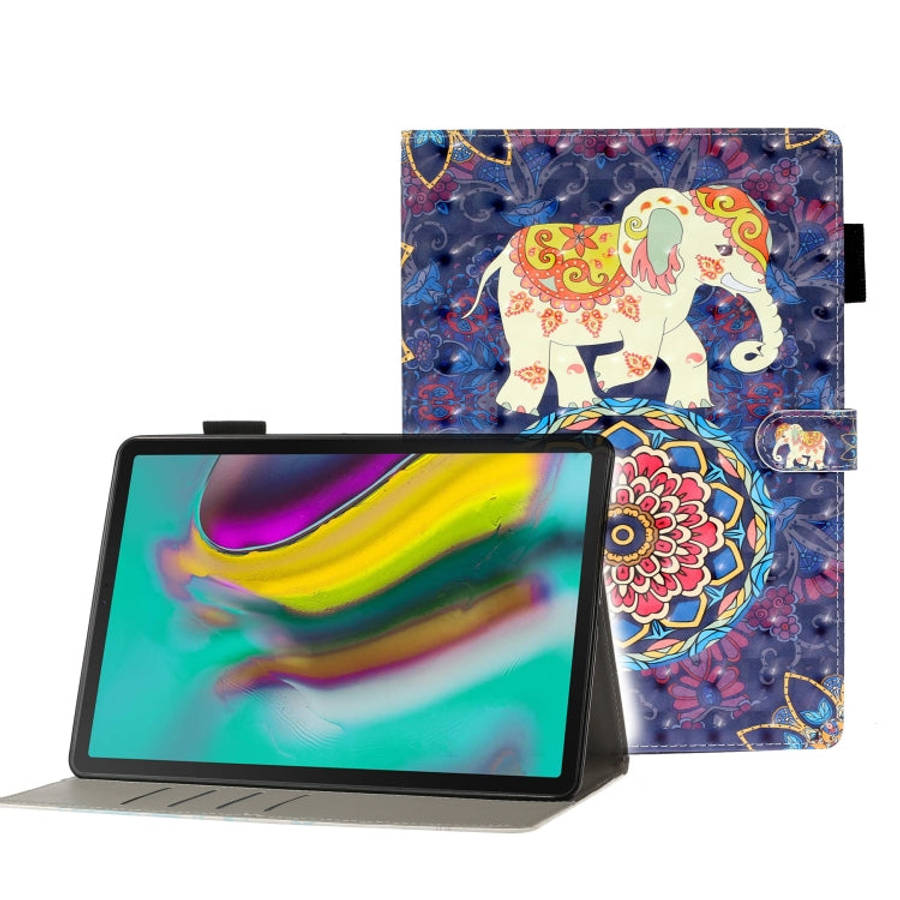 3D Embossing Pattern Horizontal Flip Leather Case with Holder & Card Slots & Wallet, For Galaxy T...