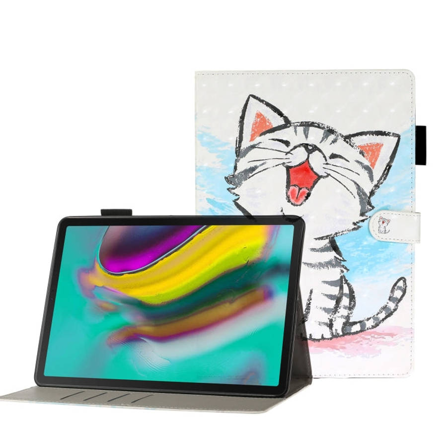 3D Embossing Pattern Horizontal Flip Leather Case with Holder & Card Slots & Wallet, For Galaxy T...