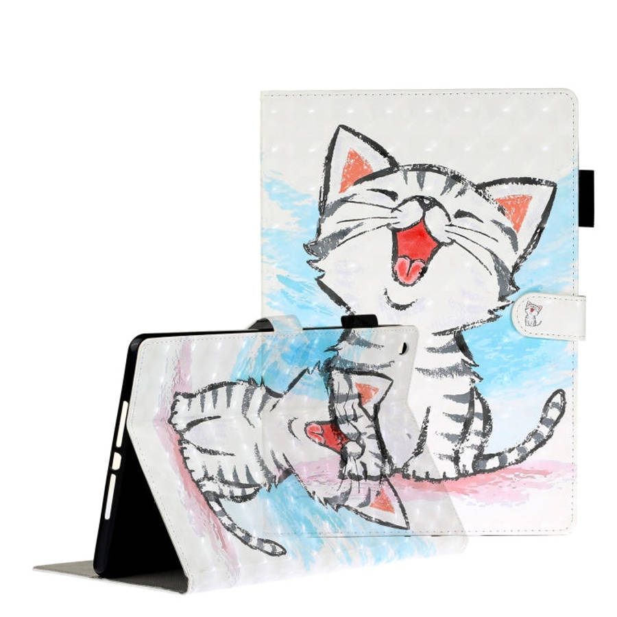 3D Embossing Pattern Horizontal Flip Leather Case with Holder & Card Slots & Wallet, For Galaxy T...