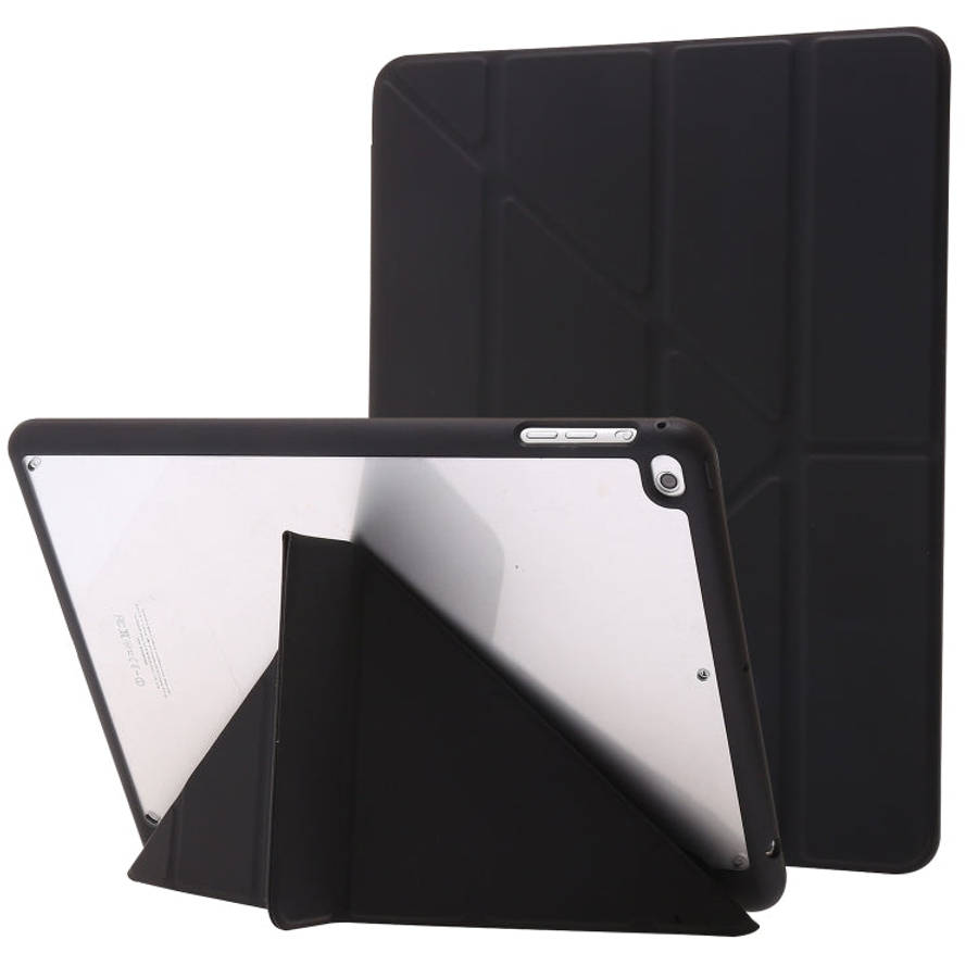 Deformation Transparent Acrylic Horizontal Flip PU Leather Case with Multi-folding Holder & Sleep...