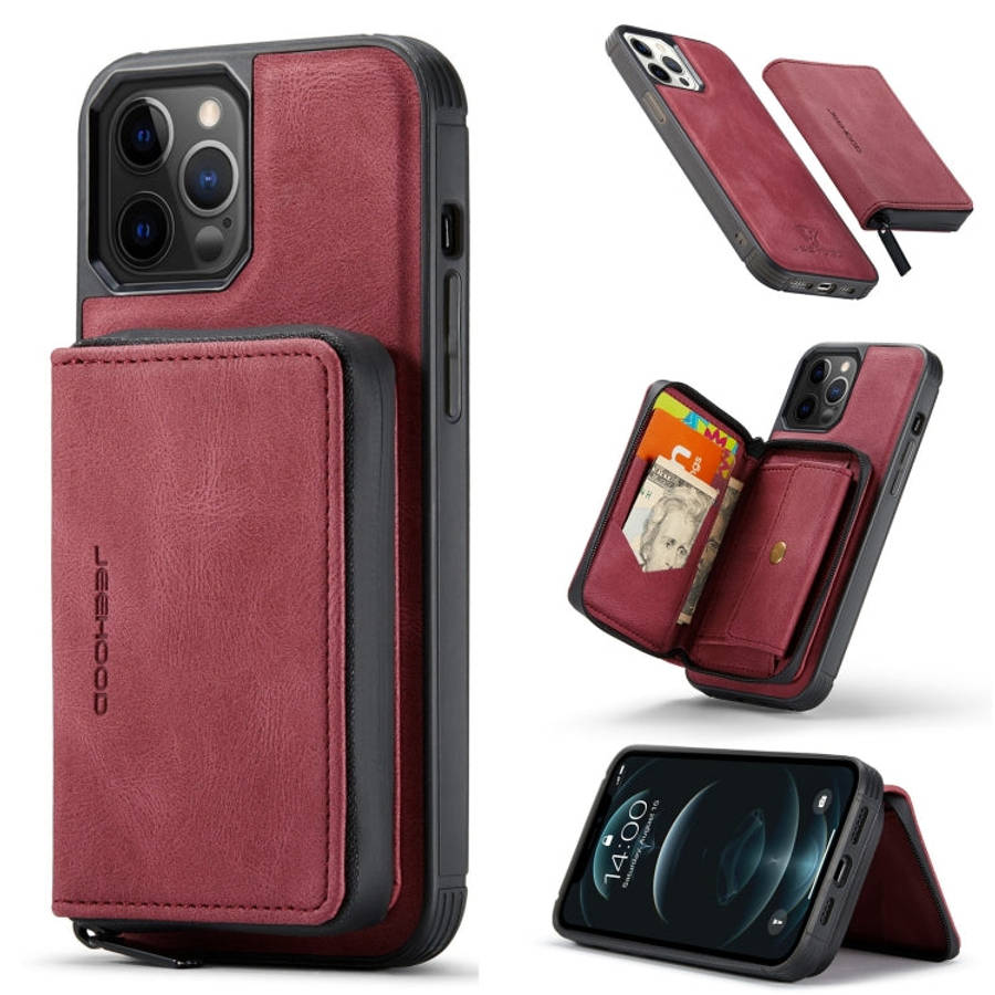 JEEHOOD Magnetic Zipper Horizontal Flip Leather Case with Holder & Card Slot & Wallet, For iPhone...