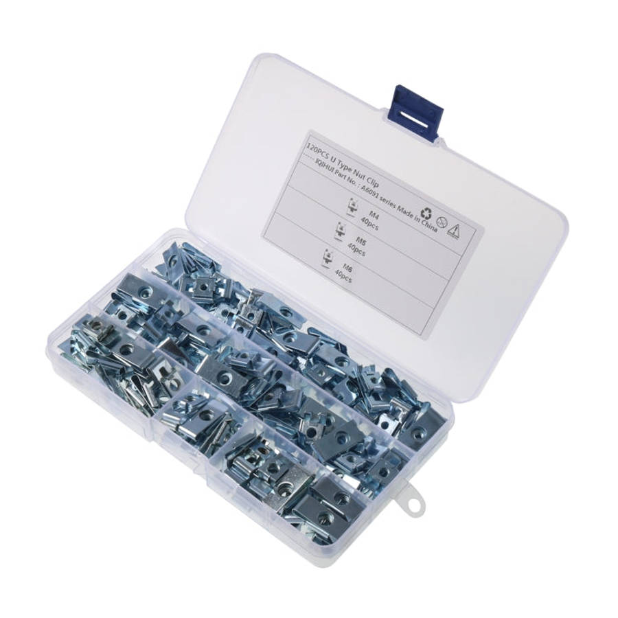 120 PCS Car M4/M5/M6 Fastener Clips Base U-shaped Clip Nut, A6091