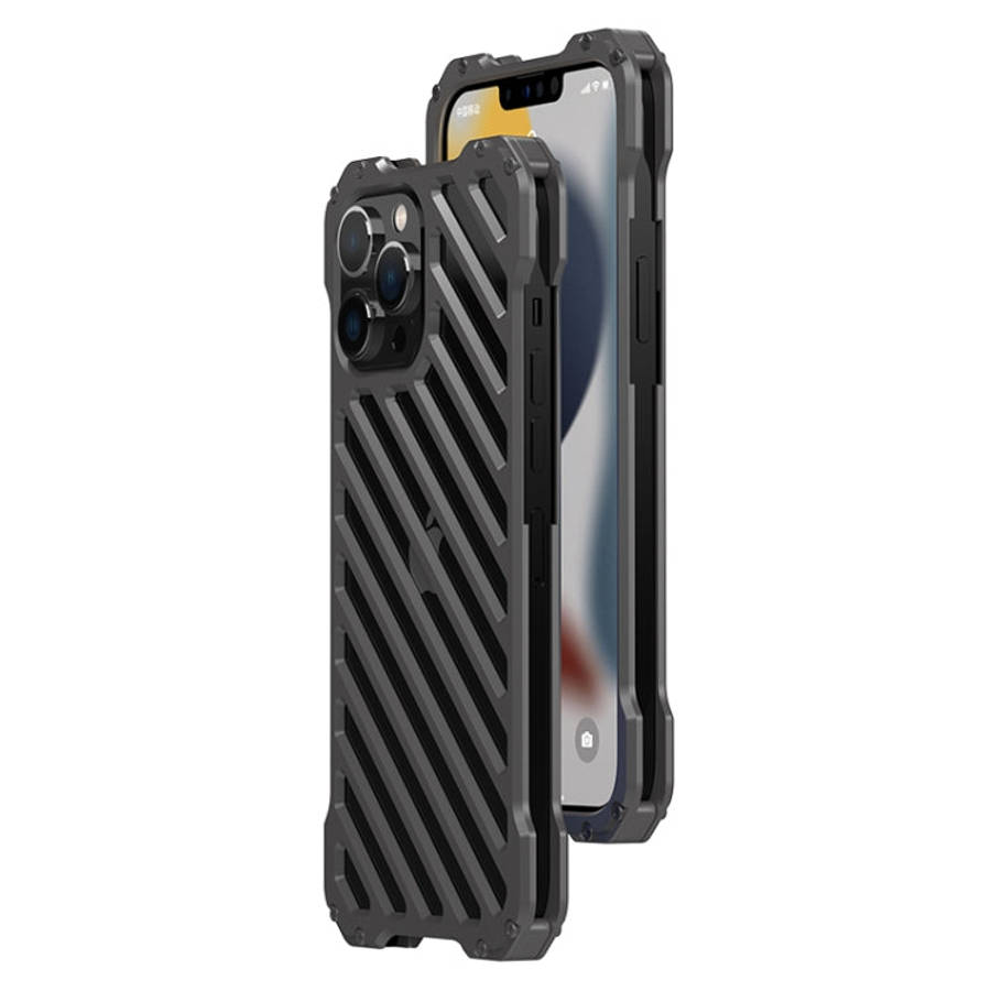 R-JUST RJ-50 Hollow Breathable Armor Metal Shockproof Protective Case, For iPhone 13, For iPhone ...