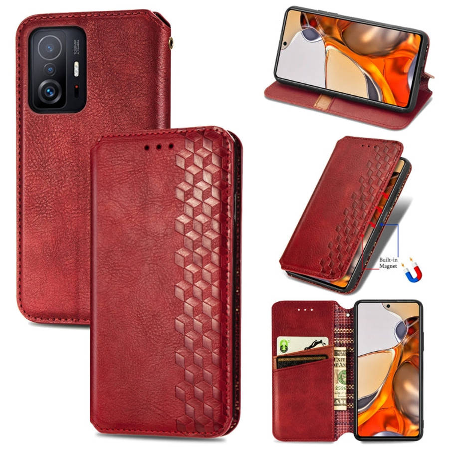 Cubic Grid Pressed Horizontal Flip Magnetic Leather Case with Holder & Card Slots & Wallet, For O...
