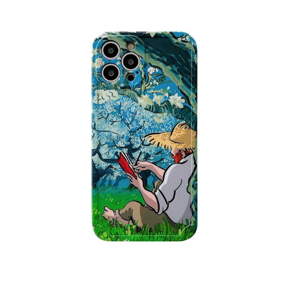 Oil Painting IMD Straight TPU Protective Phone Case, For iPhone 13 Pro Max, For iPhone 13 Pro, Fo...