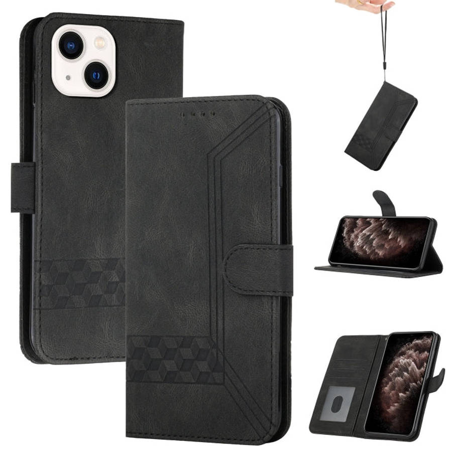 Cubic Skin Feel Flip Leather Phone Case, For iPhone 13 mini, For iPhone 13, For iPhone 13 Pro, Fo...