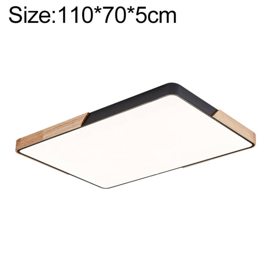 Wood Macaron LED Rectangle Ceiling Lamp, White Light, 88x62cm, 110x70cm