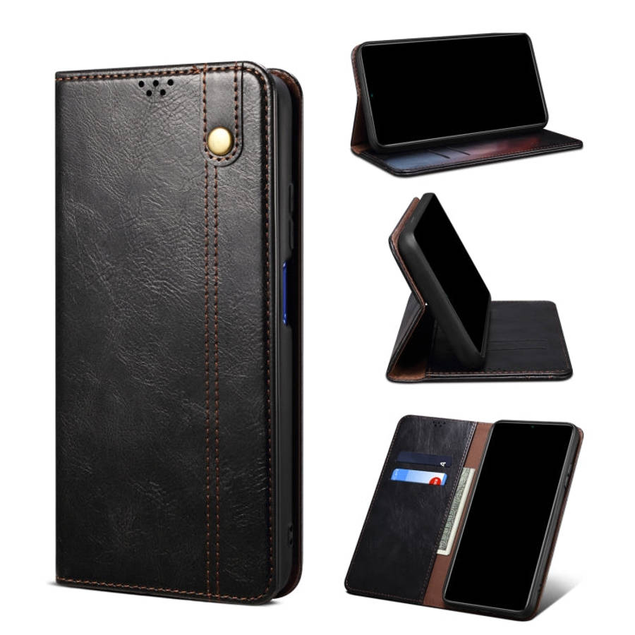 Simple Wax Crazy Horse Texture Leather Phone Case, For OPPO Reno7 5G, For OPPO Reno7 Pro 5G, For ...