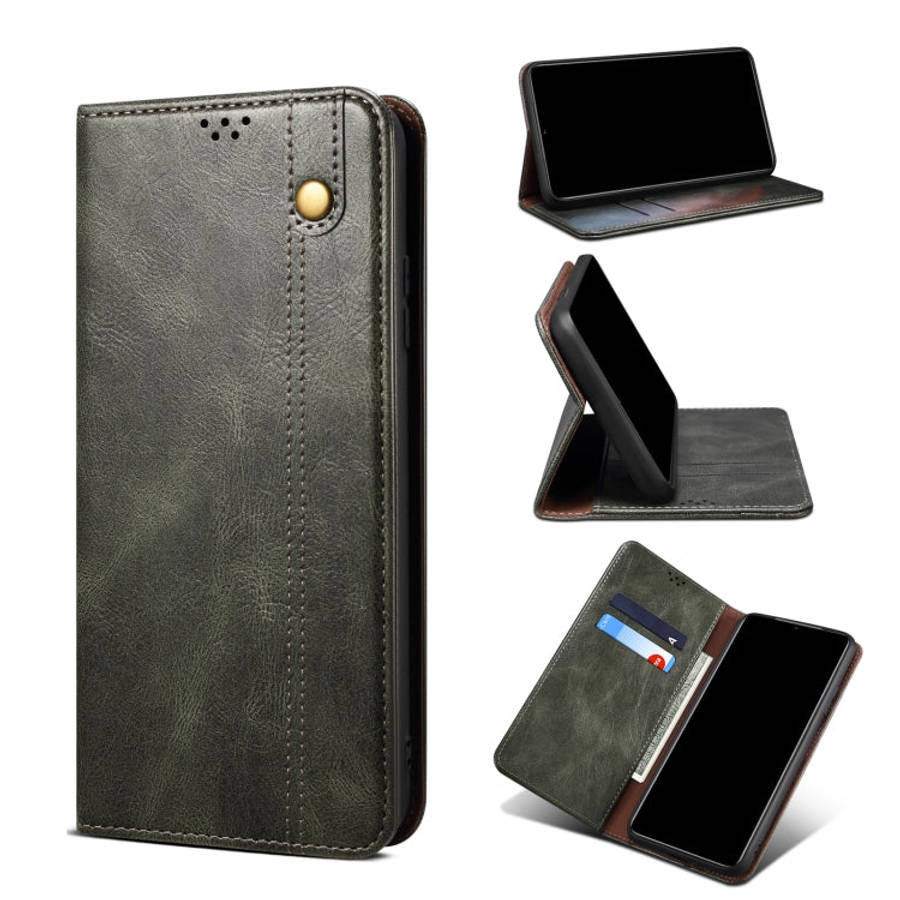 Simple Wax Crazy Horse Texture Leather Phone Case, For OPPO Reno7 5G, For OPPO Reno7 Pro 5G, For ...