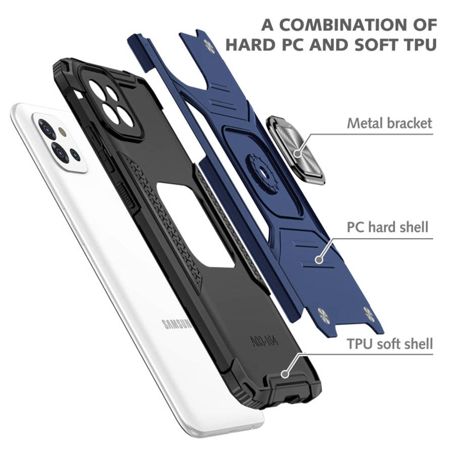 Magnetic Armor TPU + PC Holder Phone Case, For Samsung Galaxy A03 164mm