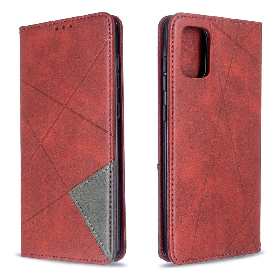 Rhombus Texture Horizontal Flip Magnetic Leather Case with Holder & Card Slots, For Galaxy S20, F...
