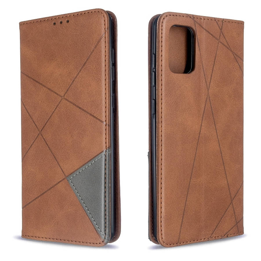 Rhombus Texture Horizontal Flip Magnetic Leather Case with Holder & Card Slots, For Galaxy S20, F...