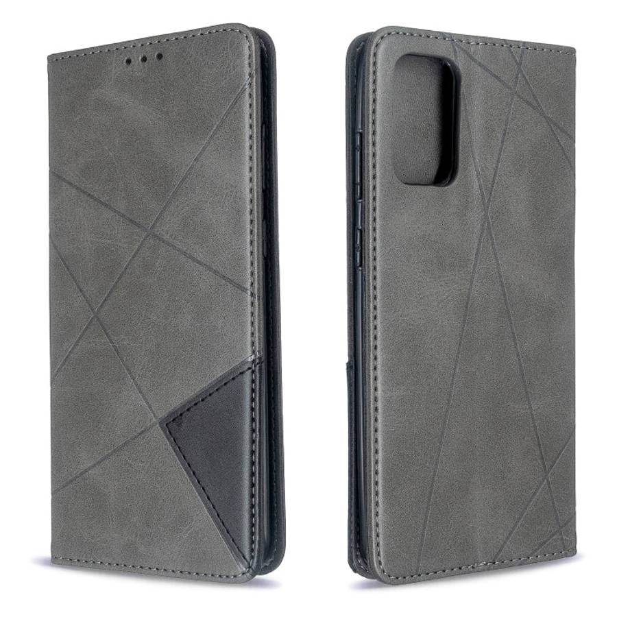 Rhombus Texture Horizontal Flip Magnetic Leather Case with Holder & Card Slots, For Galaxy S20, F...