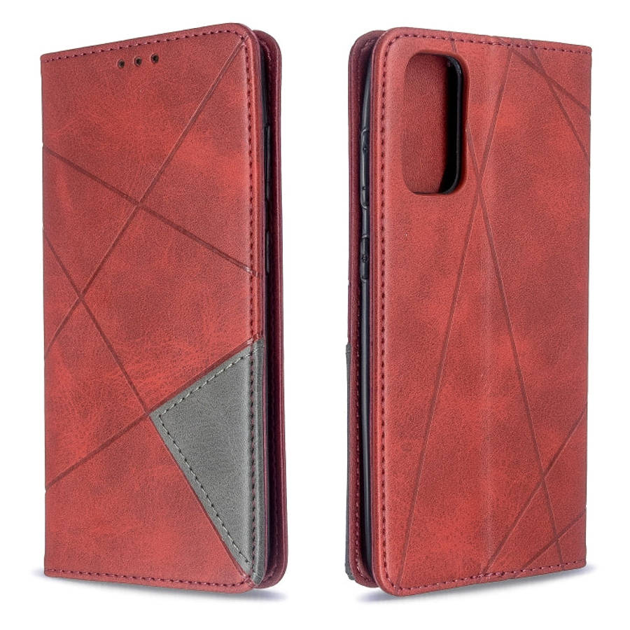 Rhombus Texture Horizontal Flip Magnetic Leather Case with Holder & Card Slots, For Galaxy S20, F...