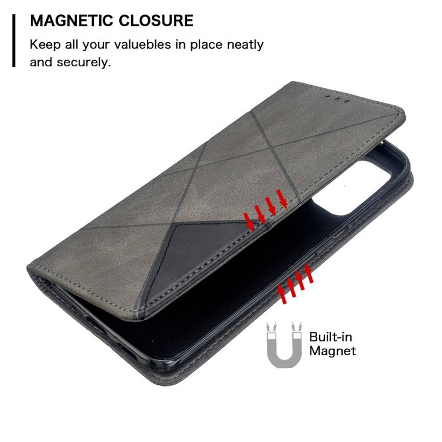 Rhombus Texture Horizontal Flip Magnetic Leather Case with Holder & Card Slots, For Galaxy S20, F...