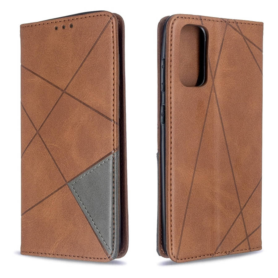 Rhombus Texture Horizontal Flip Magnetic Leather Case with Holder & Card Slots, For Galaxy S20, F...