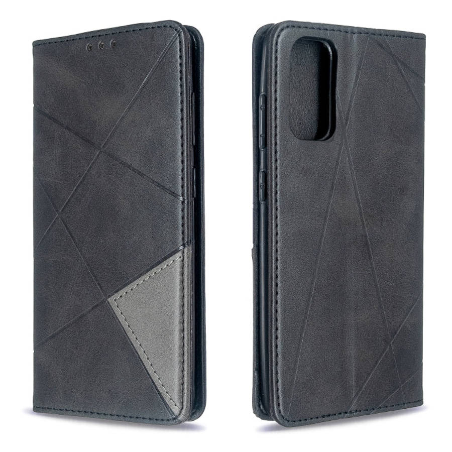 Rhombus Texture Horizontal Flip Magnetic Leather Case with Holder & Card Slots, For Galaxy S20, F...