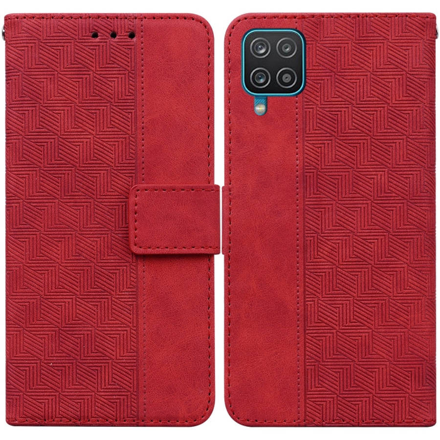 Geometric Embossed Leather Phone Case, For Samsung Galaxy A12 5G, For Samsung Galaxy A21s, For Sa...