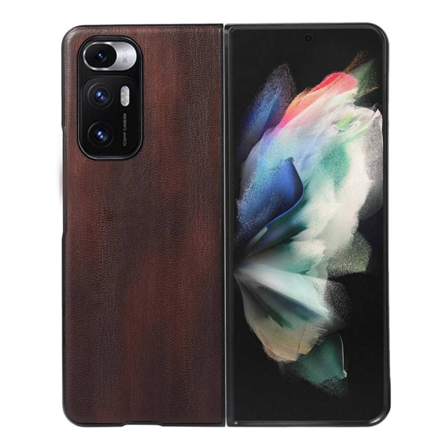 Yellow Cow Texture PU Phone Case, For Xiaomi Mi Mix Fold