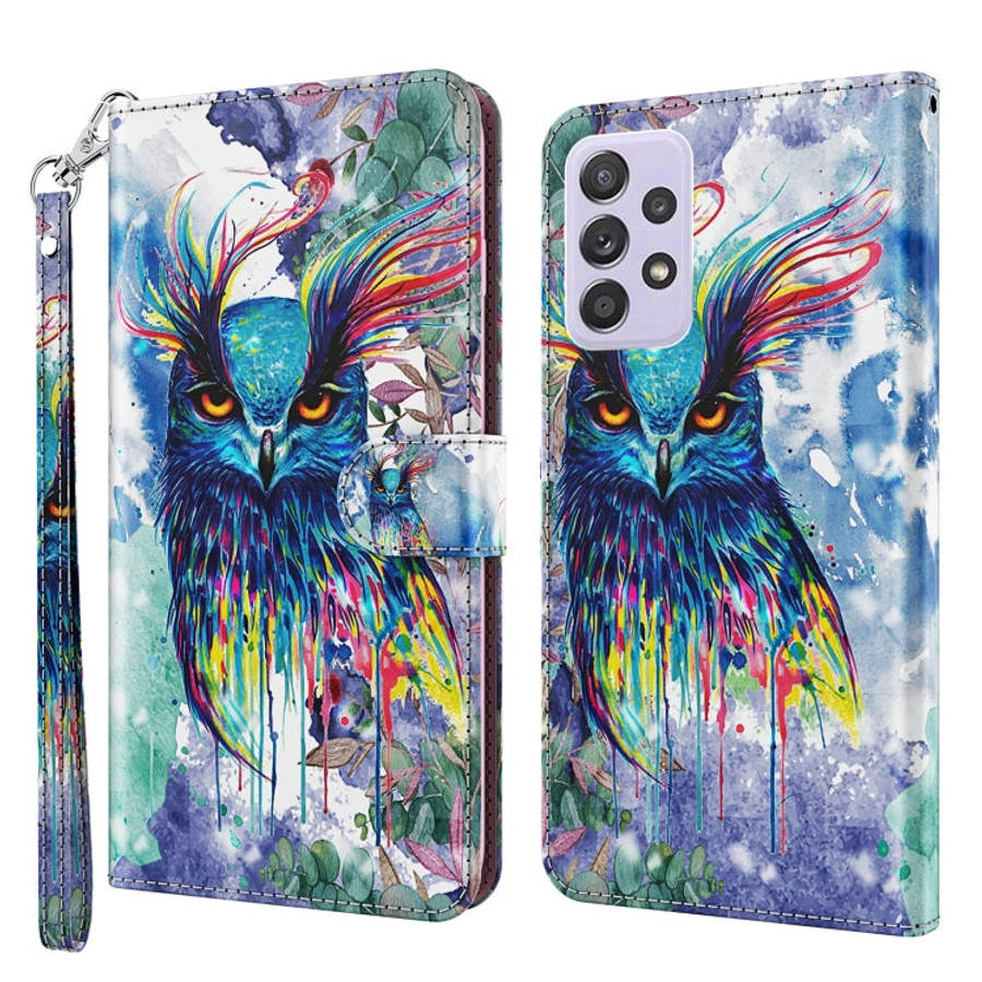 3D Painting Pattern TPU + PU Leather Phone Case, For Samsung Galaxy A23, For Samsung Galaxy A32 4...