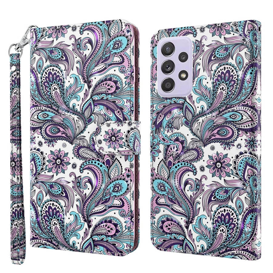 3D Painting Pattern TPU + PU Leather Phone Case, For Samsung Galaxy A23, For Samsung Galaxy A32 4...