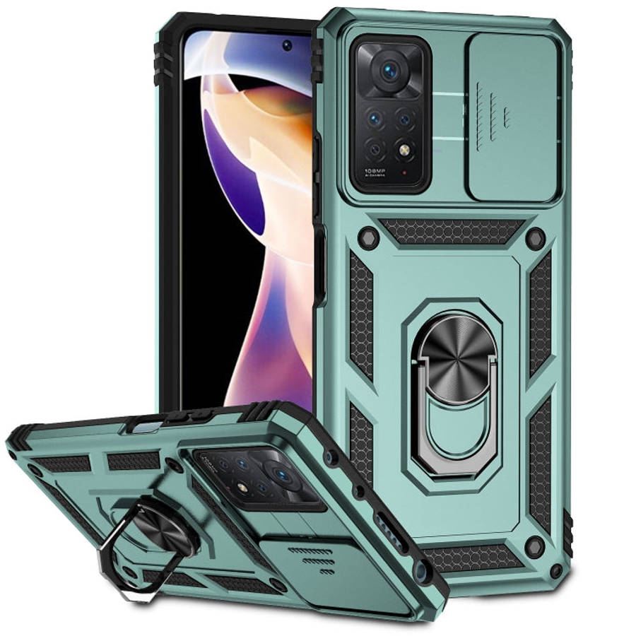 Sliding Camshield Holder Phone Case, For Xiaomi Redmi Note 11 Global, For Xiaomi Redmi Note 11 Pr...