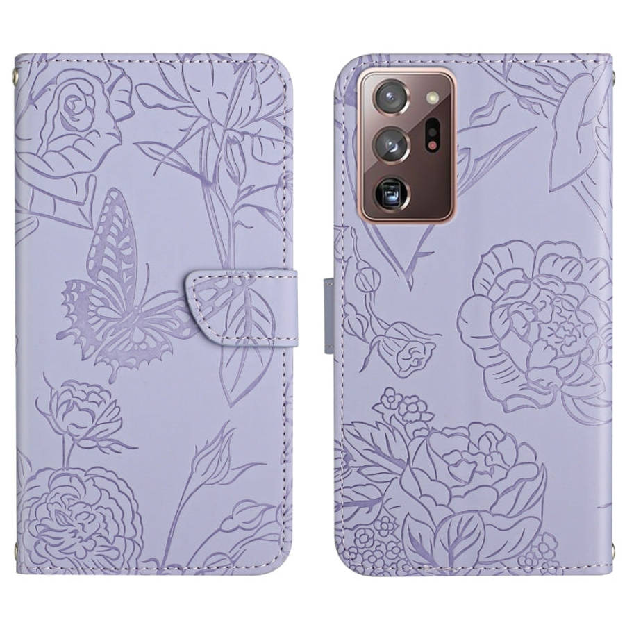 Skin Feel Butterfly Peony Embossed Leather Phone Case, For Samsung Galaxy Note10, For Samsung Gal...