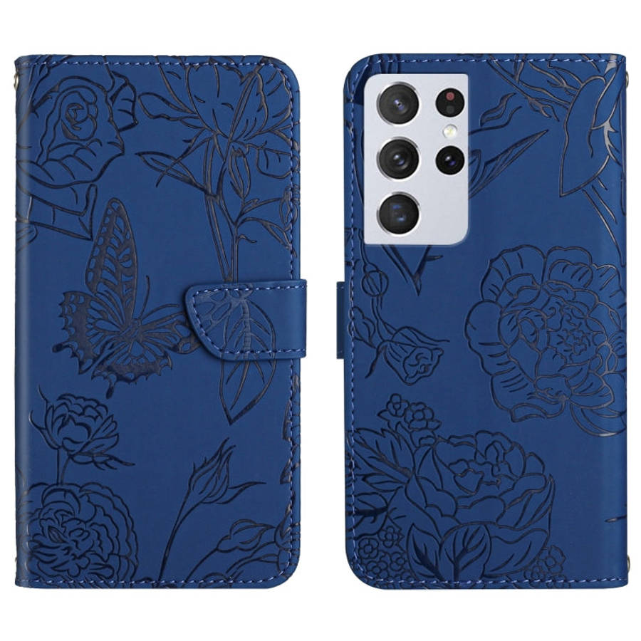 Skin Feel Butterfly Peony Embossed Leather Phone Case, For Samsung Galaxy S20+, For Samsung Galax...