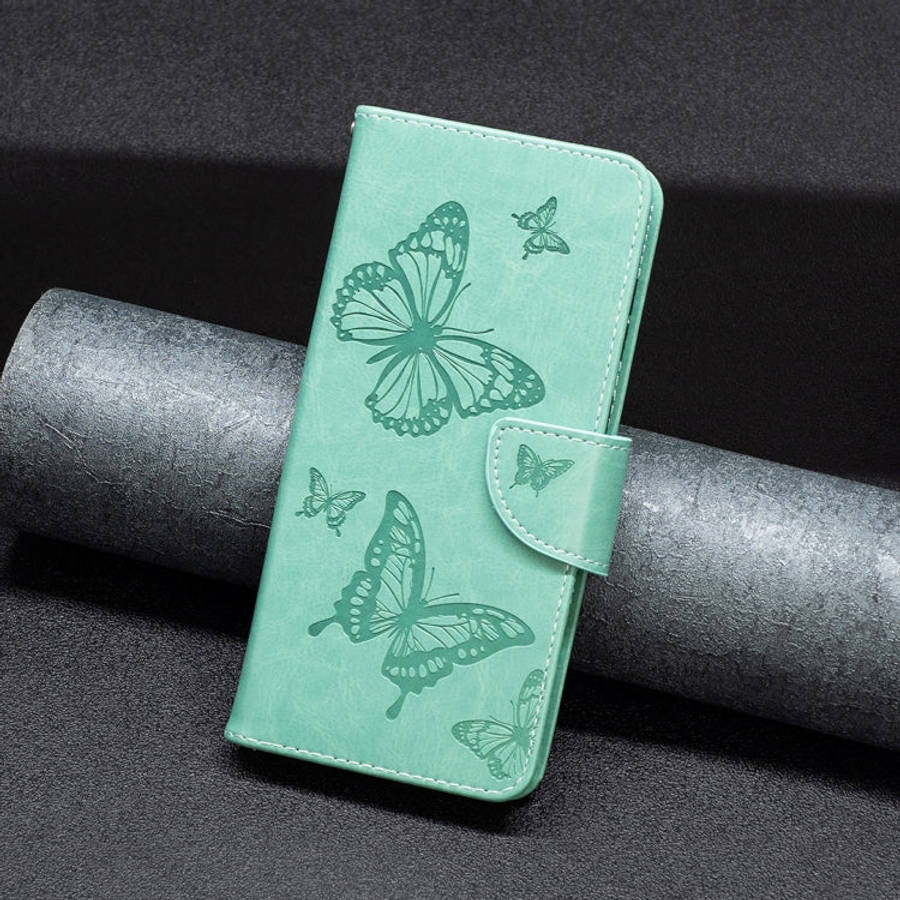 Two Butterflies Embossing Leather Phone Case, For Xiaomi Redmi 10 5G / Note 11E, For Xiaomi Redmi...