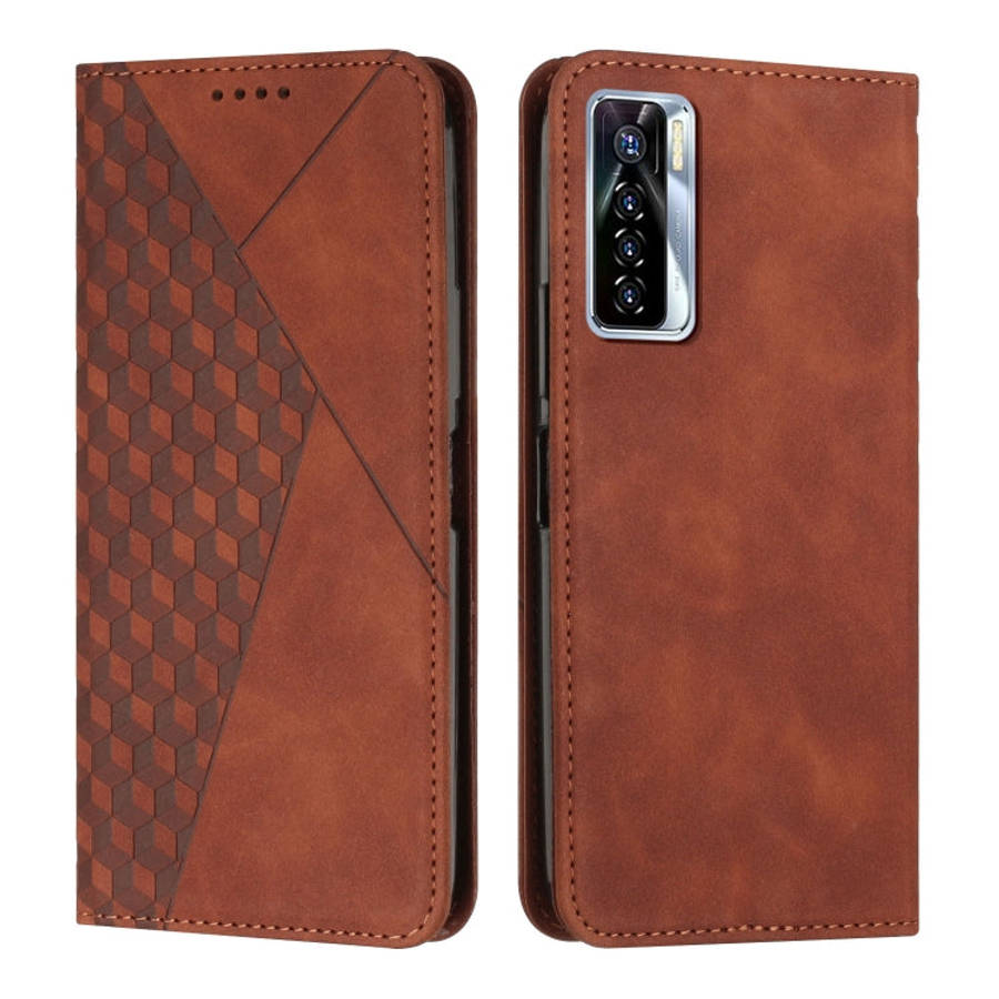 Diamond Splicing Skin Feel Magnetic Leather Phone Case, For Tecno Camon 17P / 17 Pro, For Tecno C...
